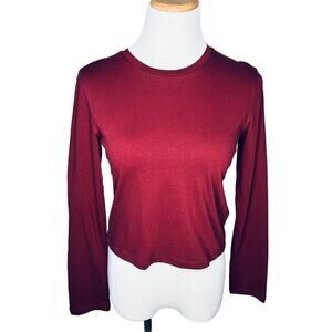 Wild Fable Shirt Red Long Sleeve Crop Top New S